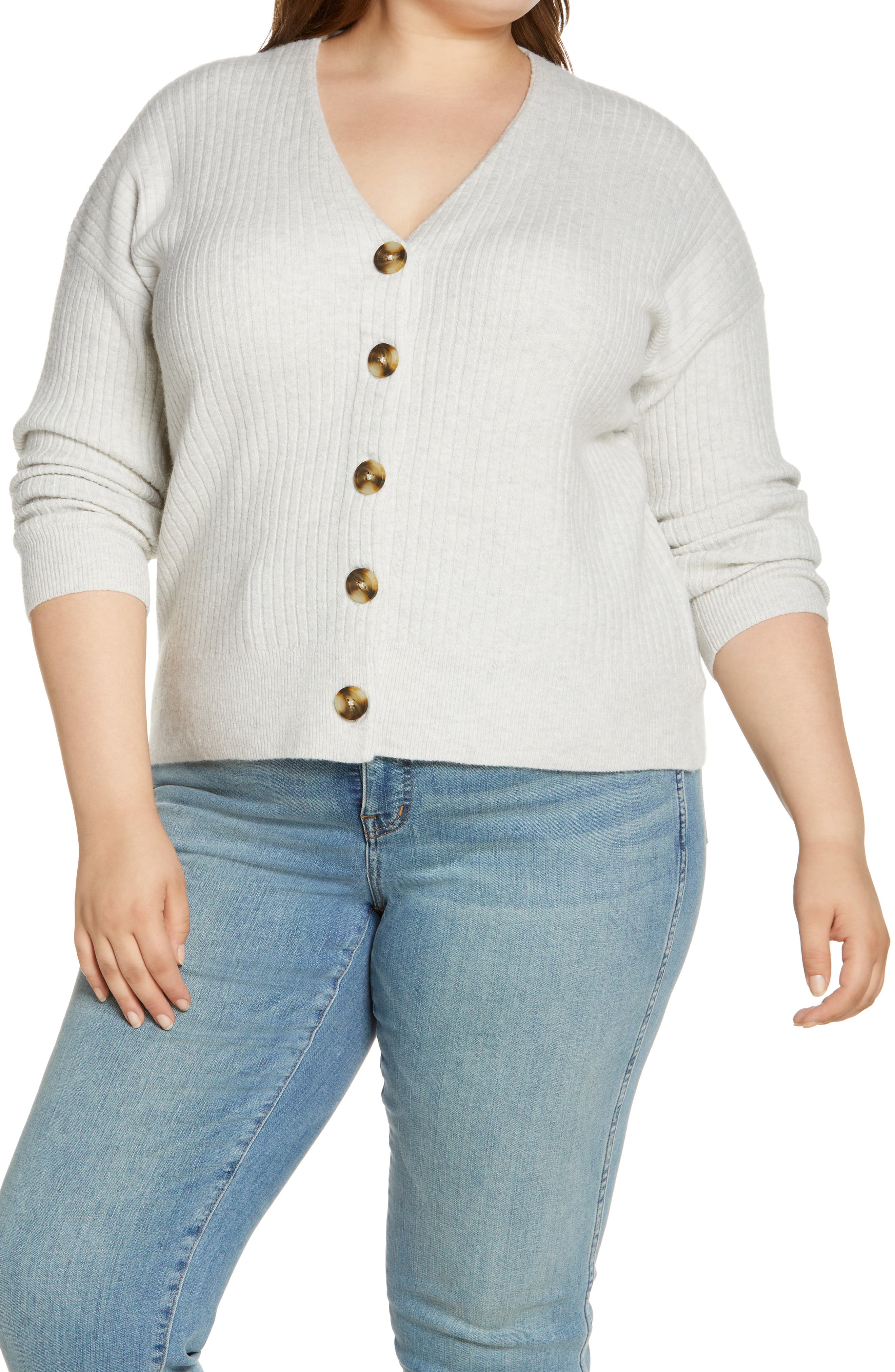 in Sizes XL,1X,2X, Sweater New Women's Plus Size Short Sleeve Grey Cardigan 